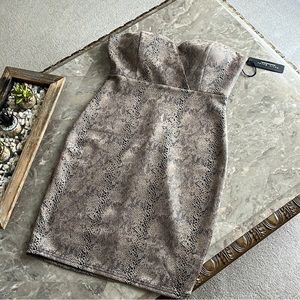 SNAKESKIN STRAPLESS DRESS